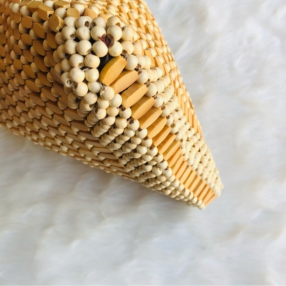 Vintage Artisan Wooden Beaded Bag - Picture 10 of 13